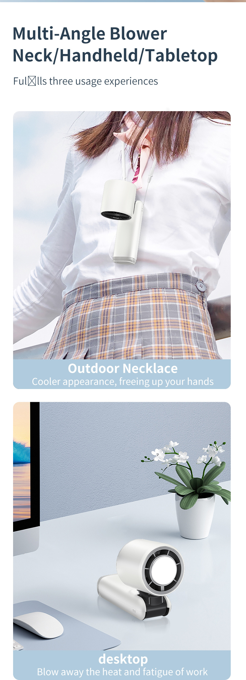 Portable Handheld Fan, Speed Adjustable Turbo Mini Fan, Reduced Temperature Mode, Rechargeable Digital Display Foldable Personal Fan With Night Light, Suitable For Women Men Outdoor