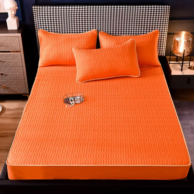 Fully Surrounded Breathable Simmons Mattress Cover Protector Orange - Shop at LoveMi