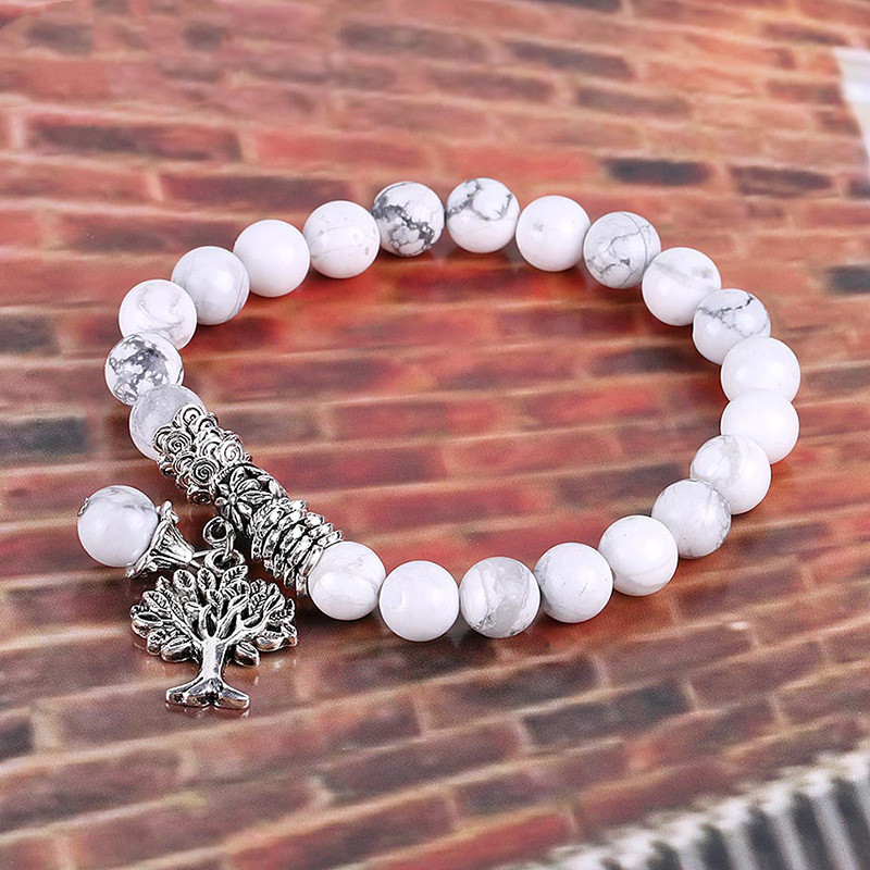 Frosted White Turquoise Bead Bracelet