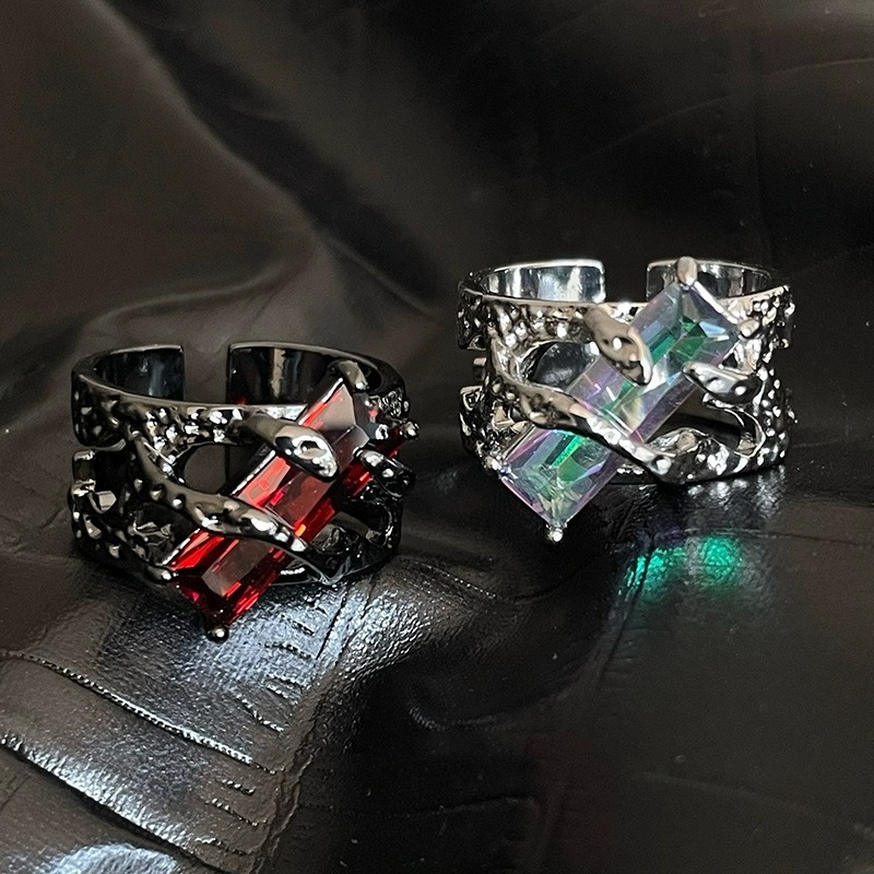 Dark Minimalist Trendy Ring For Men & Women, INS Niche Design, Adjustable High-End Index Finger Ring - Image 1