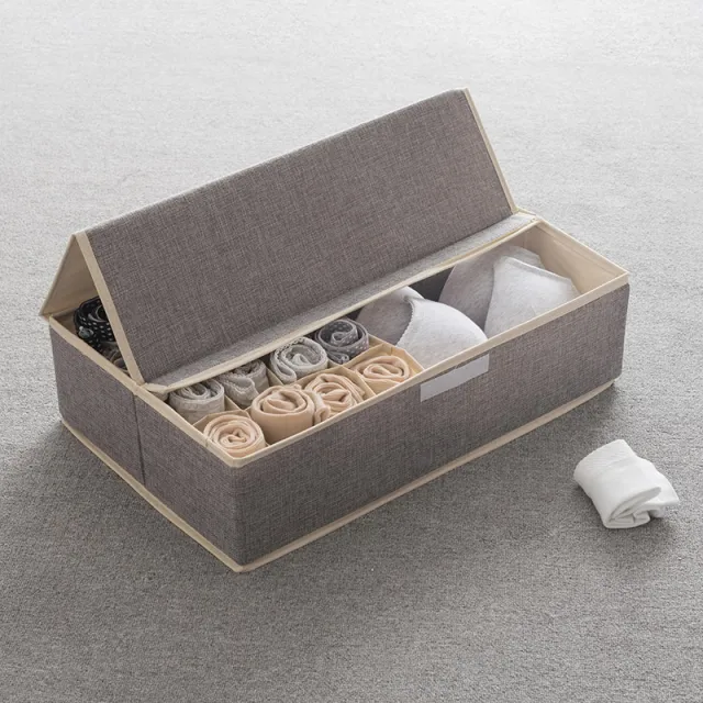 Underwear Storage Box For Household Socks Artifact 17Grid Dark Grey Hard Cover - Shop at LoveMi
