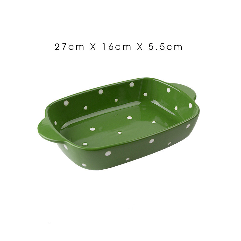 Title 8, Ceramic Dot Cheese Baked Rice Plate Household M...