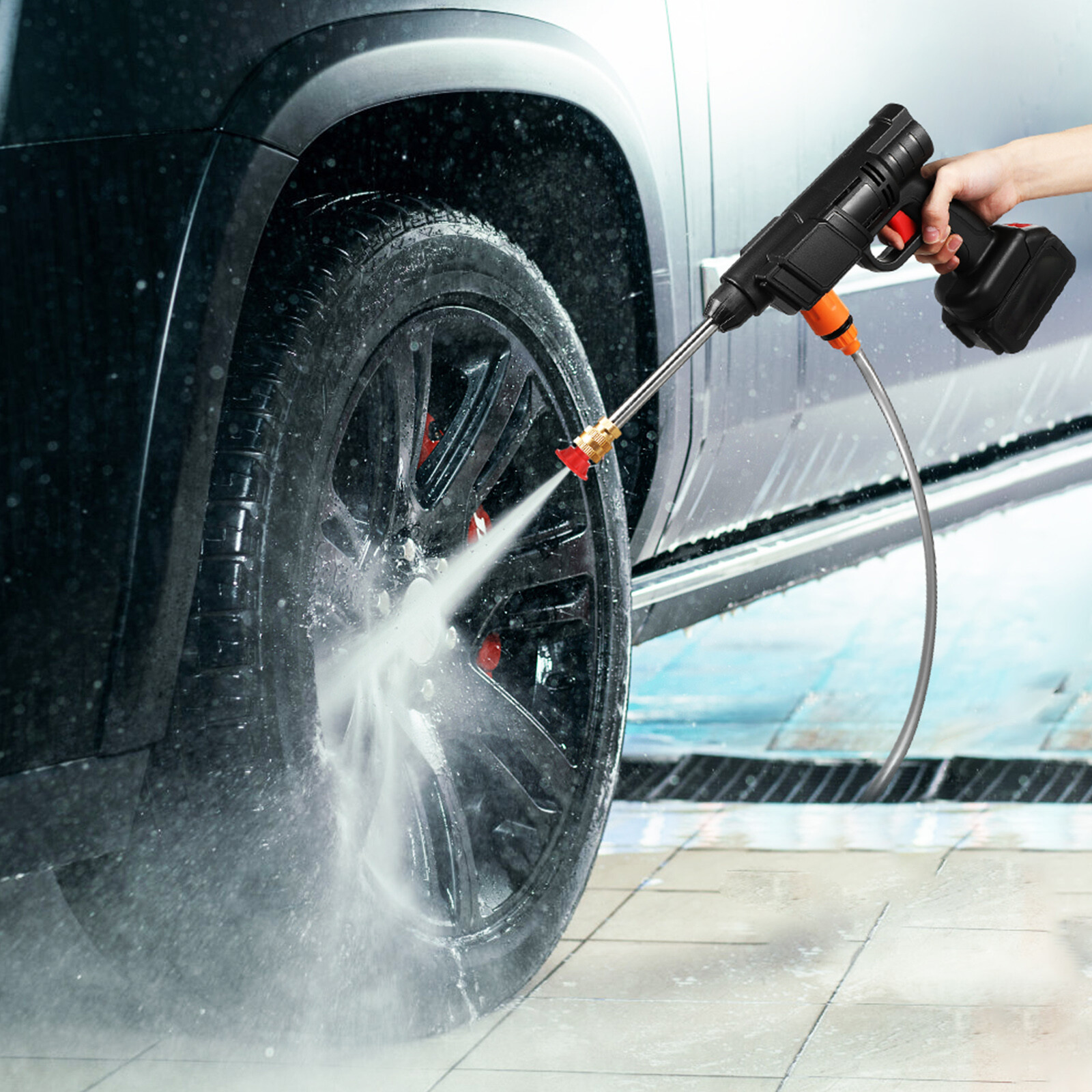 2 Battery Cordless Car High Pressure Washer Jet Water Wash Cleaner Gun Portable — image 5