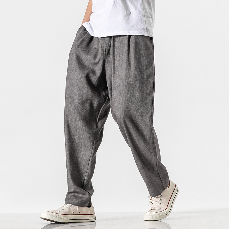 Title 1, Mens Linen Summer Straight Trousers Breathable...