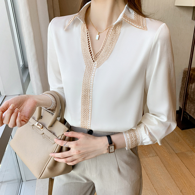 Title 8, Lapel Commuter Western Chiffon Shirt Top