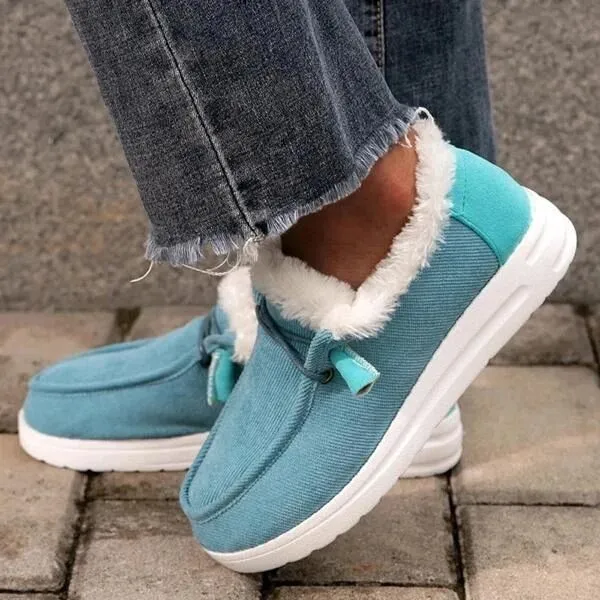 Snow Boots Women Warm Plush Ankle Boots Winter Shoes Blue - Shop at LoveMi