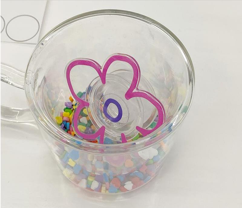 Transparent Hand-painted Flowers Telescopic Phone Holder - Image 2