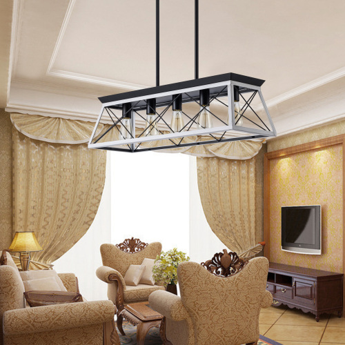 5 Lamps Farmhouse Chandelier Dining Room White - No Bulbs view 5