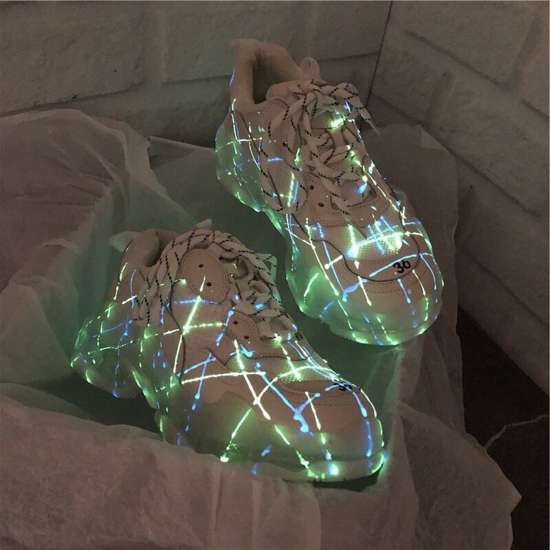 New Crystal Jelly Platform Heightening Sneakers For Summer