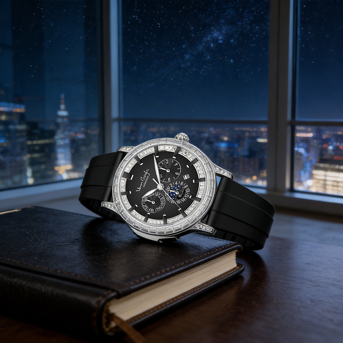 VAN GOGH High Appearance Light Luxury Men's Luminous Blue Mechanical Watch Bohui Series 4