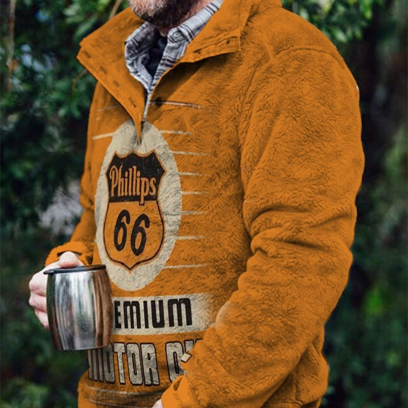 Autumn And Winter Casual Button Pocket Flannel Plush Men's Sweater