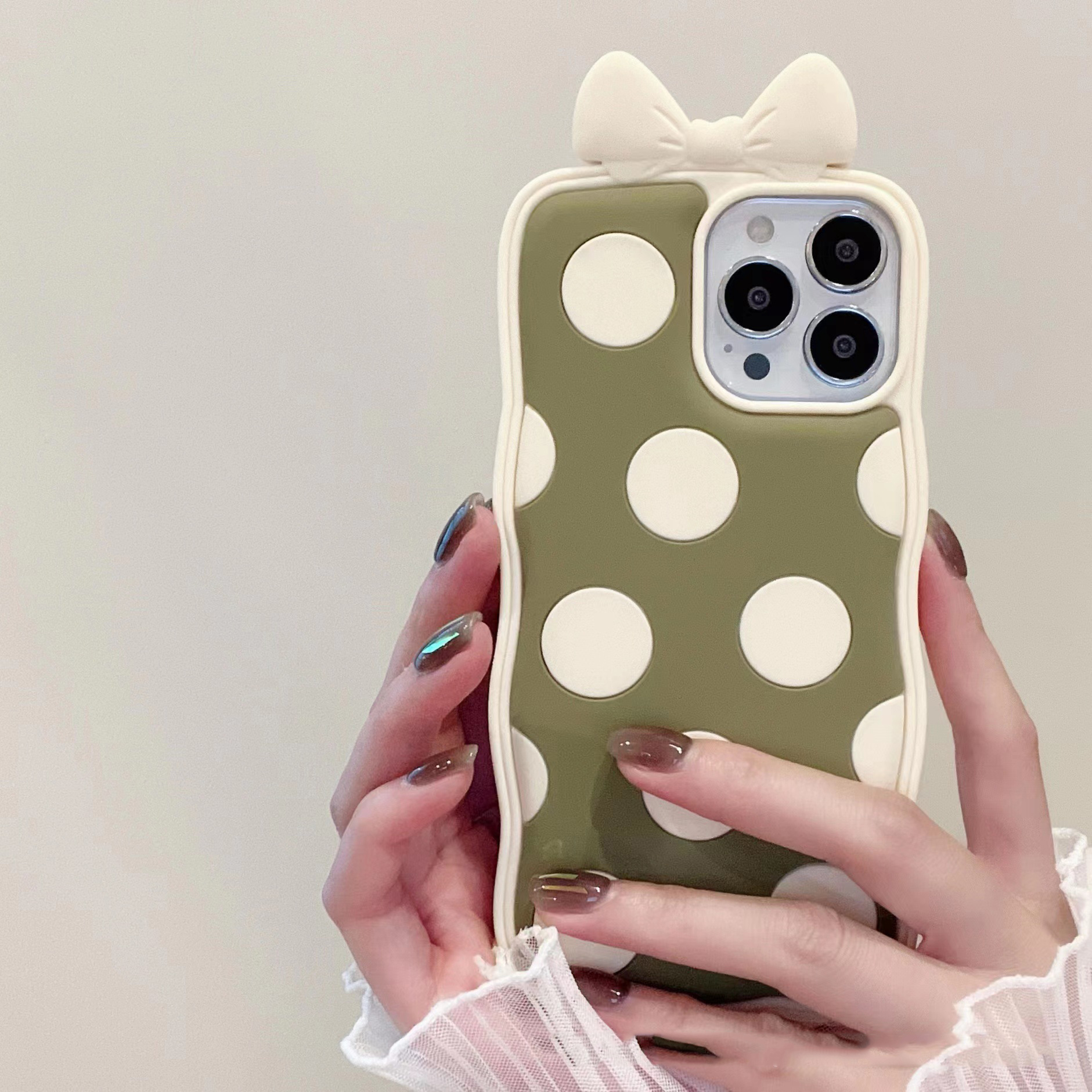 Bowknot Wave Point Silicone Phone Case Cartoon Women's Soft Shell - Image 2