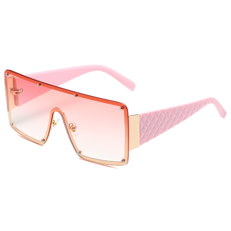 Women's Square Personality Large Frame One Piece Sunglasses - Image 6