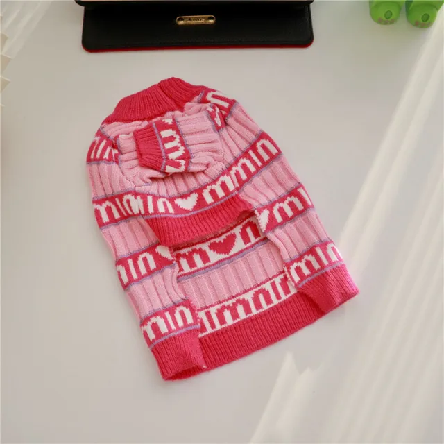 Pet Clothes Autumn And Winter Clothes Puppy Dog Alphabet Sweater Teddy Law Pink - Shop at LoveMi