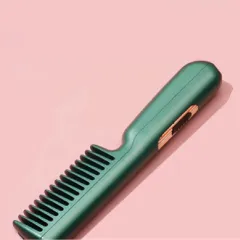 New Hair Straightening Comb Negative Ion Styling Hair Straightener - Green - View 1