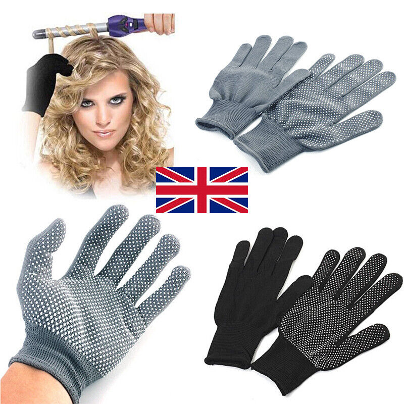 Pair Heat Resistant Gloves Curling Protective Heat Proof For Hair Straightener T