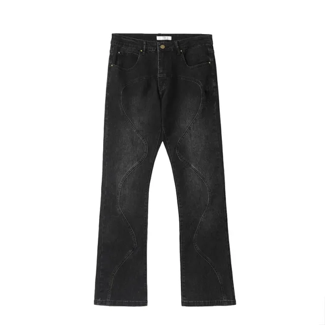 Women's Washed Distressed Straight Leg Loose Jeans Black - Shop at LoveMi