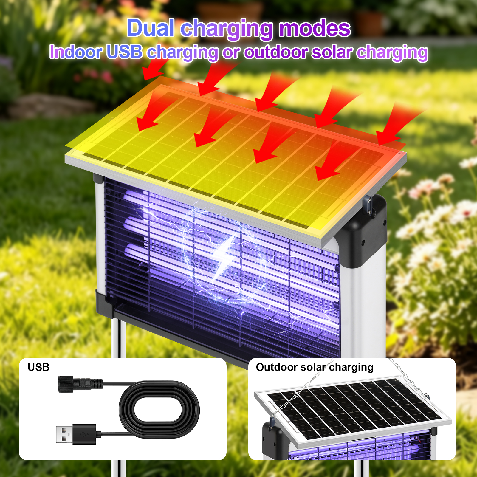 Galax PRO 3000V Electric Fly Zapper,8W 395nm UV Light Trap,Indoor&Outdoor — image 7