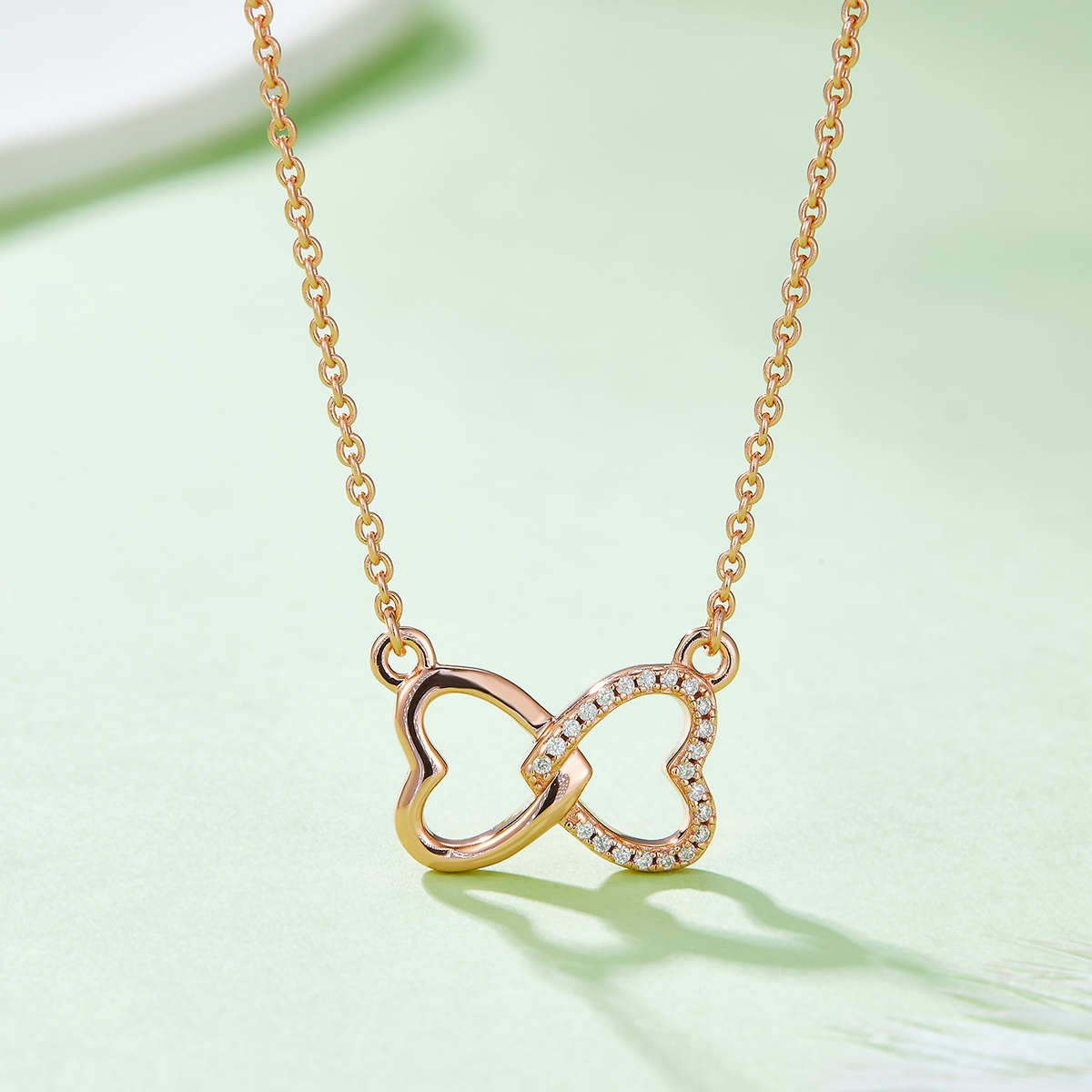 3g S925 Sterling Silver Infinity Heart Necklace 45cm  22 Stone Moissanite Pendant With GRA, Platinum Plated Romantic Jewelry Gift Box For Women
