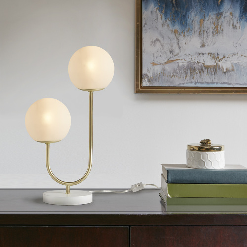 Metal 2-Light Globe Table Lamp — foto 5