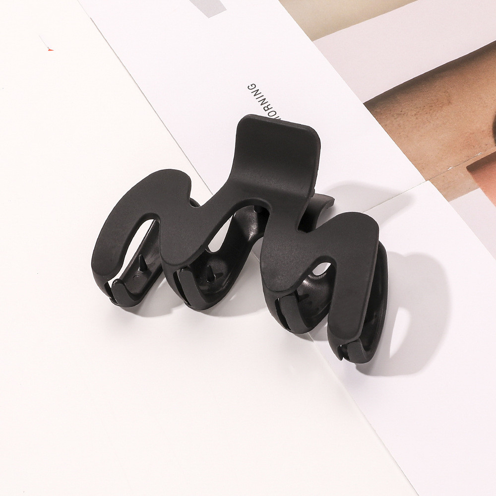 Frosted M shape Shark Retro Temperament Hair Clip Black - Shop at LoveMi