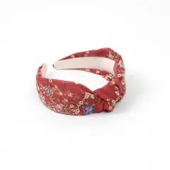Hair Accessories Cutout Embroidery Headband Tulle - Red - View 1