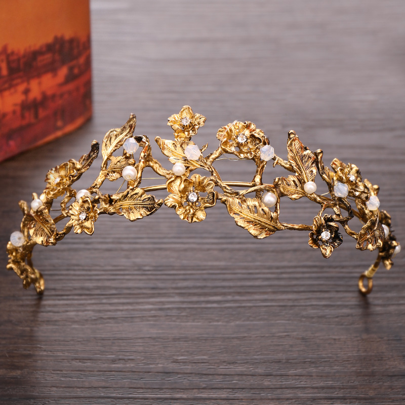 Bronze Flower And Diamond Shaped Crown Tiara