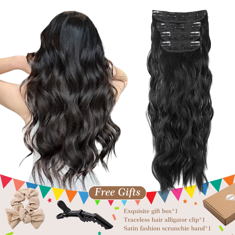 Holdbalance Clip In Hair Extensions Long Straight Wavy Synthetic Hairpiece,Natural & Soft Hair &Blends Well Hair Extension, Daily Use, Party Use Be... Kimi1B - Shop at LoveMi