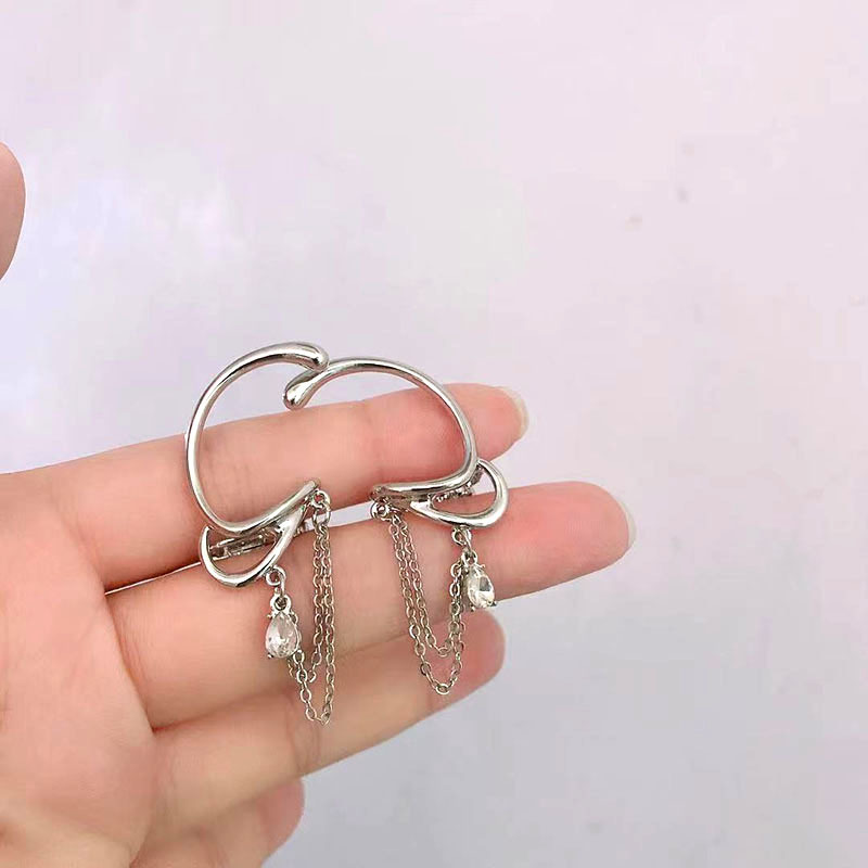 Elf Earrings Without Pierced Simple Water Droplets Hanging Niche