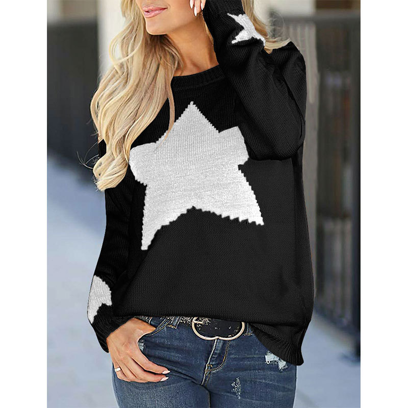 Title 6, Herbst Neue Lose Lazy Star Pullover Stricken He...