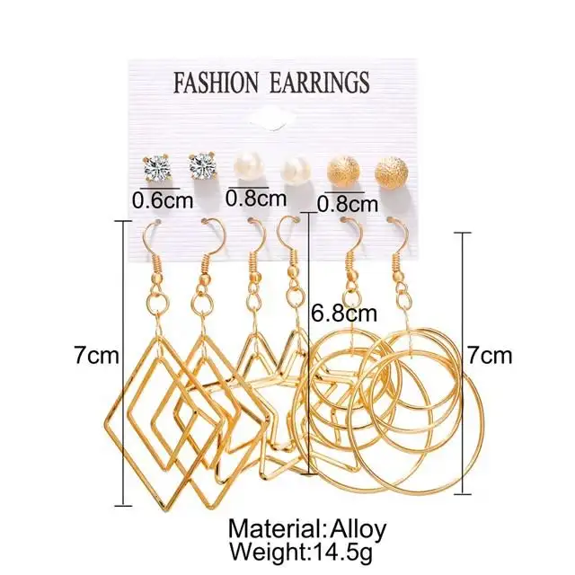 Women's Temperament Fashion Simple Rhinestone Earrings