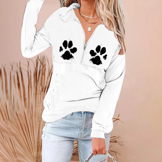 V neck Zipper Fashion Plus Size Sweater Women's Jacket White - Shop at LoveMi