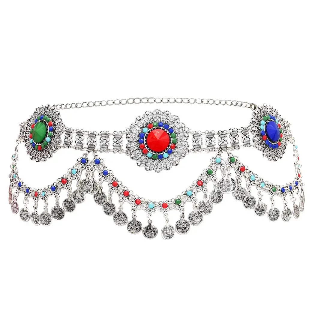 Beach Leisure Turquoise Alloy Retro Body Chain