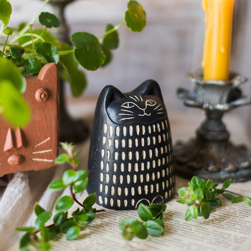 Black And White Cat Modern Art Two-dimensional Ornament