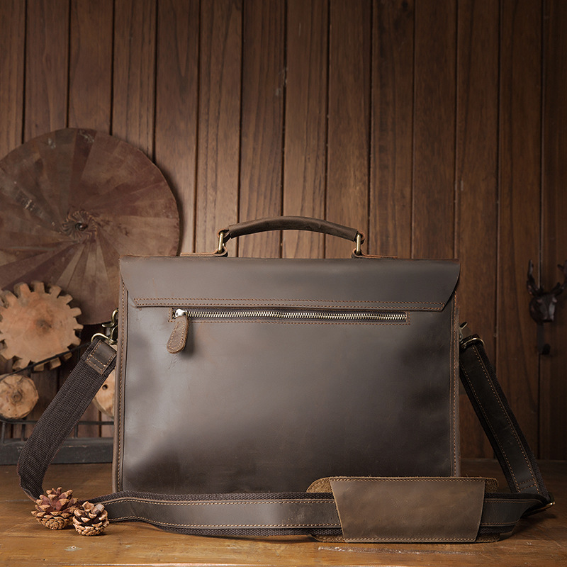 Men's Business Leather Shoulder Messenger Briefcase — foto 5