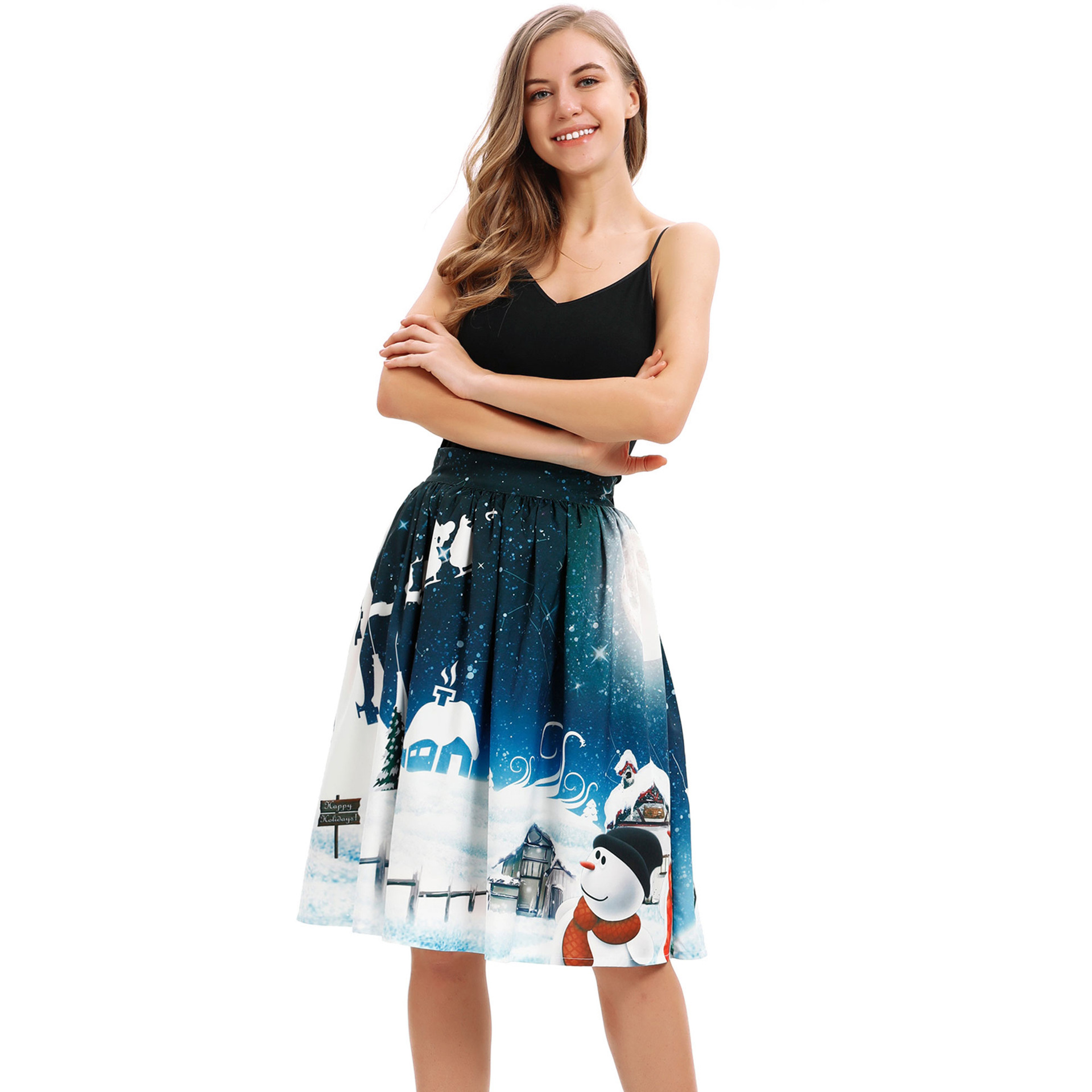Christmas Deer Digital Print Women's Tutu Skirt