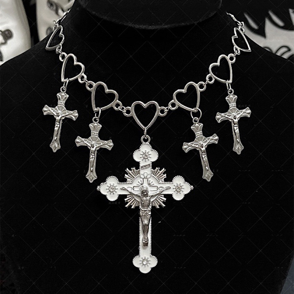 Title 2, Love Cross Necklace Cold Stile Punk