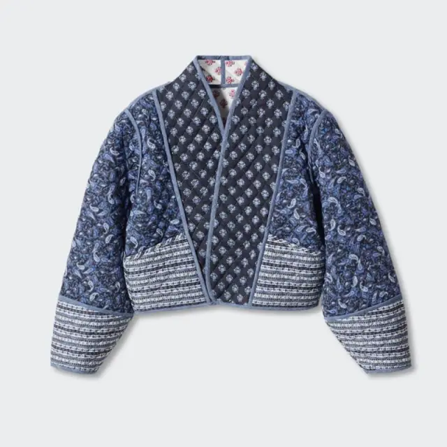 Women's Winter Short Coat Double Sided Wearing Retro Personalized Street Long sleeved Jacket Blue - Shop at LoveMi