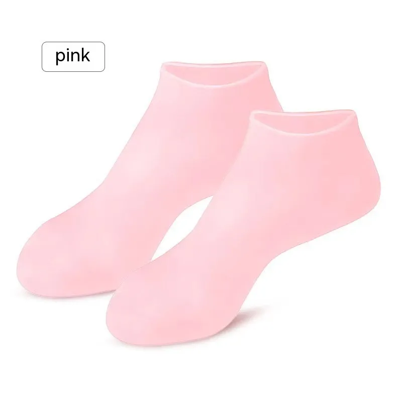 Gel Moisturizing Anti-cracking Booties Indoor Silicone Socks - Pink