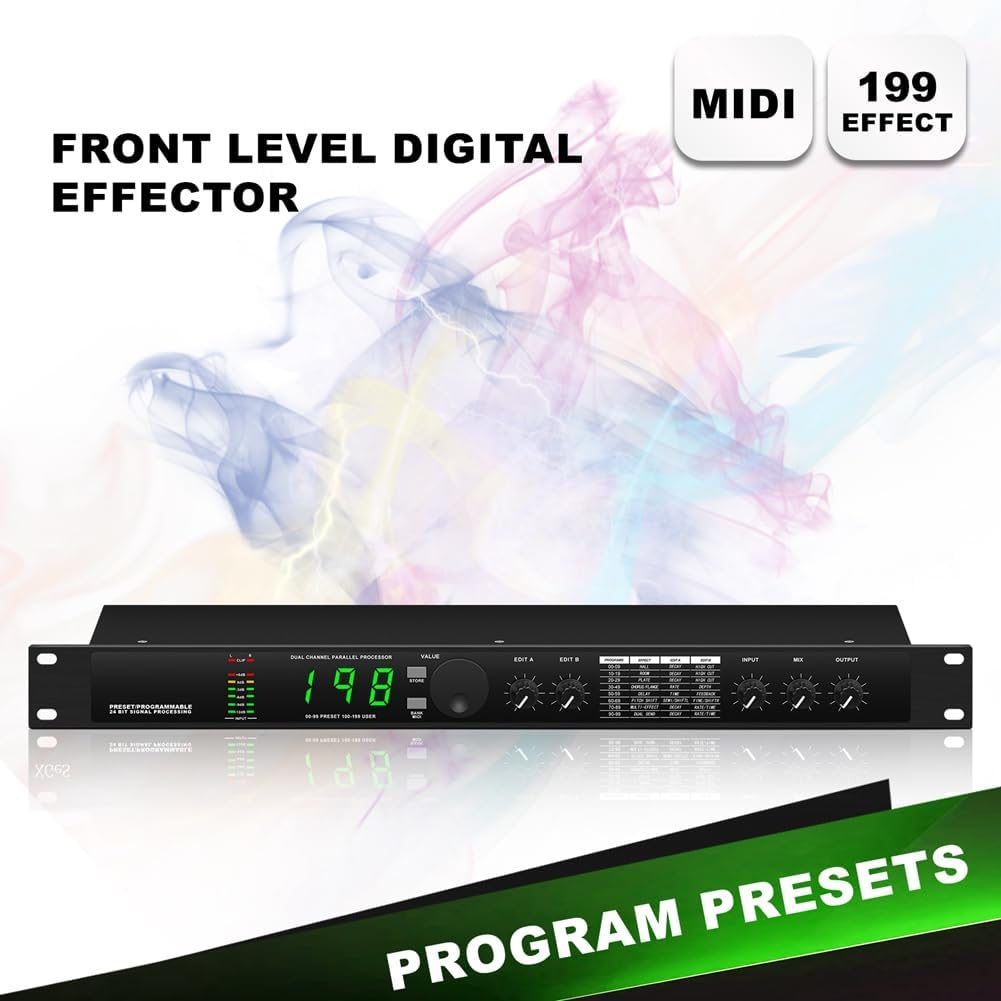 Digital Reverberation Multi-effect DSP Processor Audio Equalizer Vocal — image 4