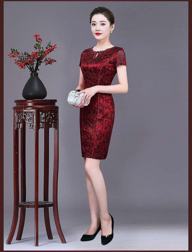 Summer Cheongsam Mother Dress Foreign