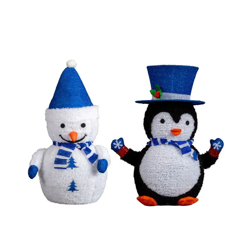 Set Of 2 Lighted Plush Penguin
