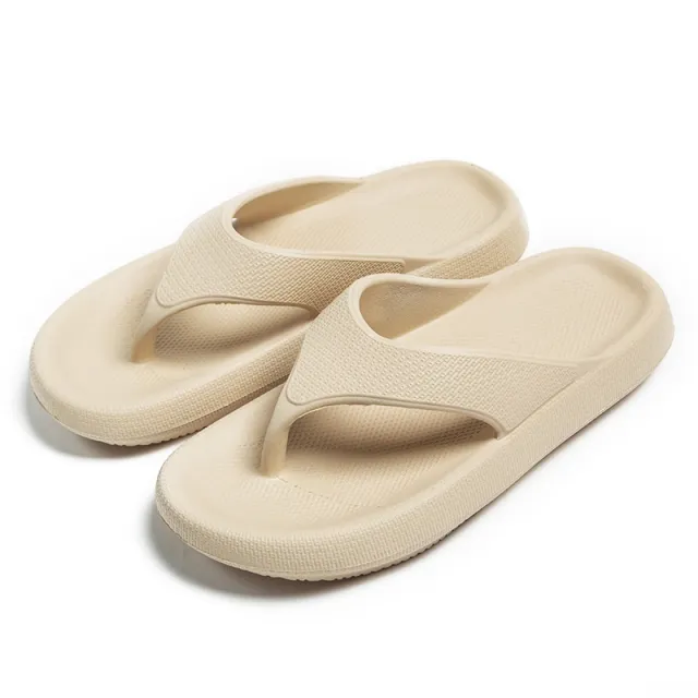 Women's Summer Thick Sole Herringbone Bathroom Home Slippers Beige - Shop at LoveMi