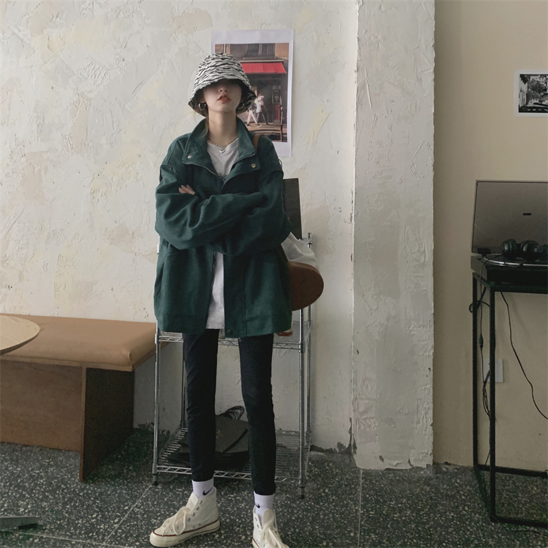 Women's Korean Style Tooling Quilted Student Cotton Top