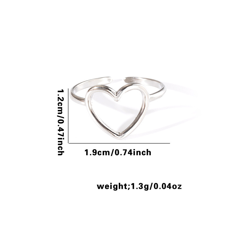 Gold-Plated Hollow Heart Ring, picture 12 of 12