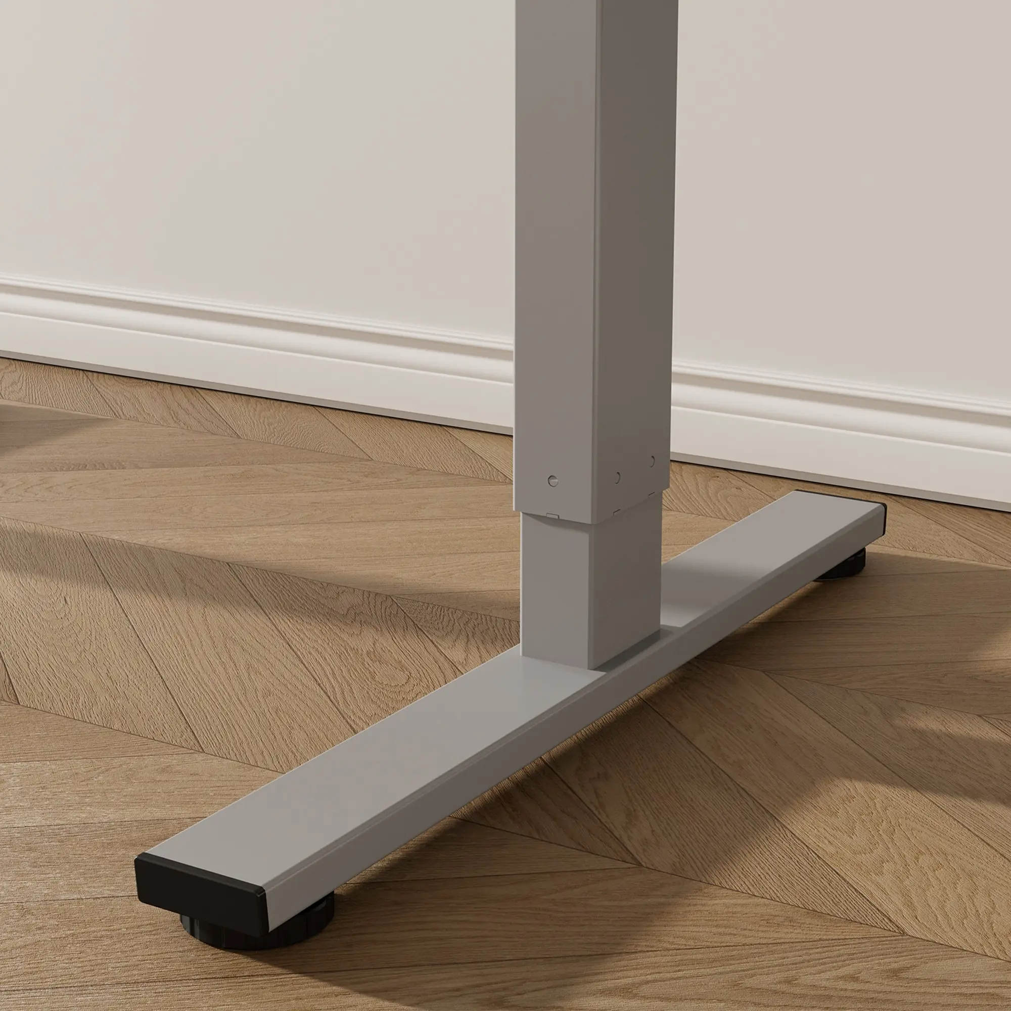 Electric Standing Desk Adjustable Height Desk Home Office Computer Workstation Sit Stand Up Desk,grey Frame - Maple Top_voghion.com