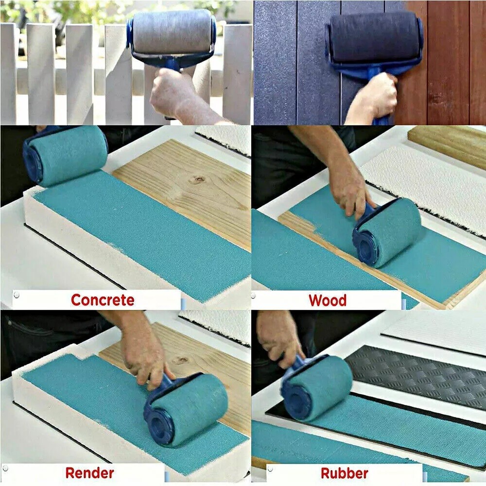 8PCS Paint Roller Kit Home Wall Ceiling Handle Decorating Tool Runner Brush Set — image 2