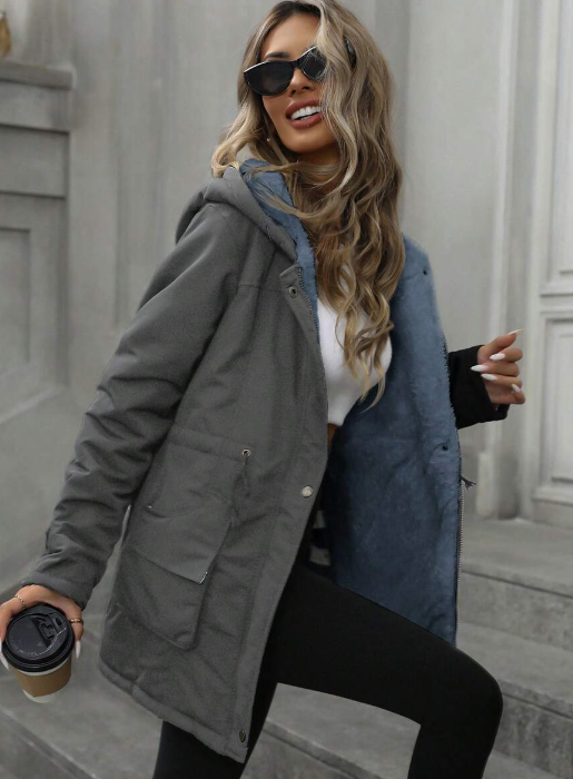 Aveloria Fashion Loose Casual Versatile Hooded Zip-Up