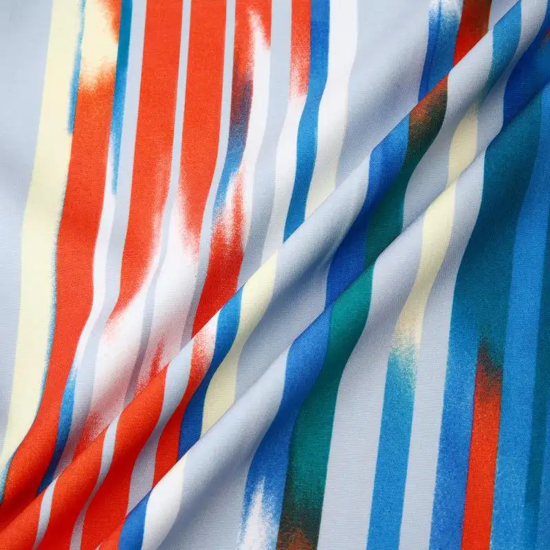 New Hawaiian Print Shirt Men's Short Sleeve Stripes