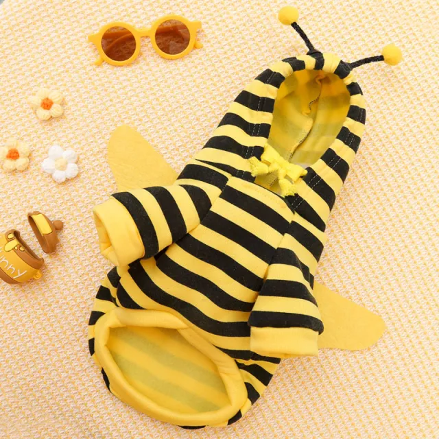 Autumn And Winter Fleece Cartoon Two legged Clothes Than The Bear Method Twolegged Hooded Bee - Shop at LoveMi